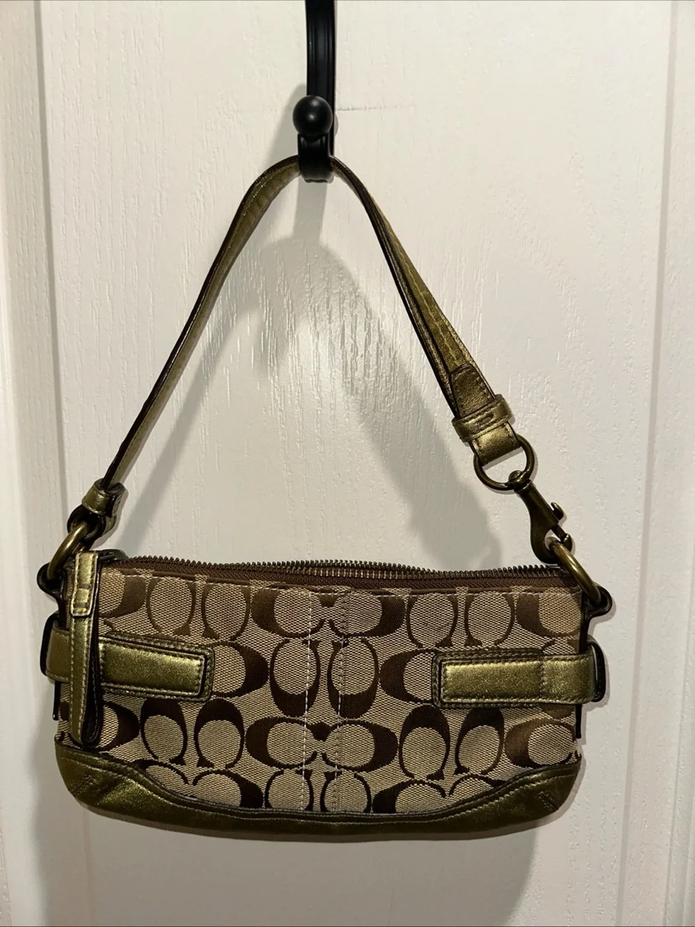 Vintage Y2K Coach 2005 Mini Belt Shoulder Bag in Khaki Brown - 5107